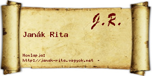 Janák Rita névjegykártya