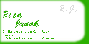 rita janak business card